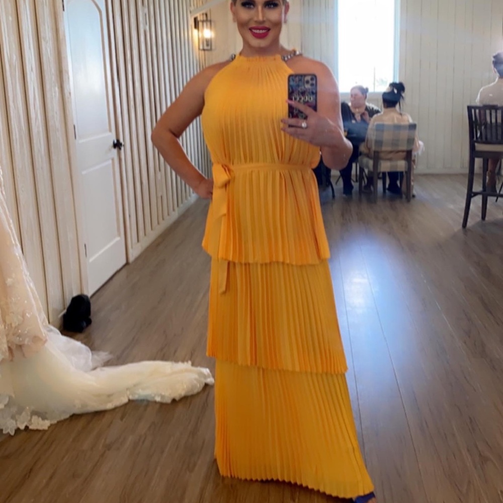 Juicy Couture pleated tiered dress